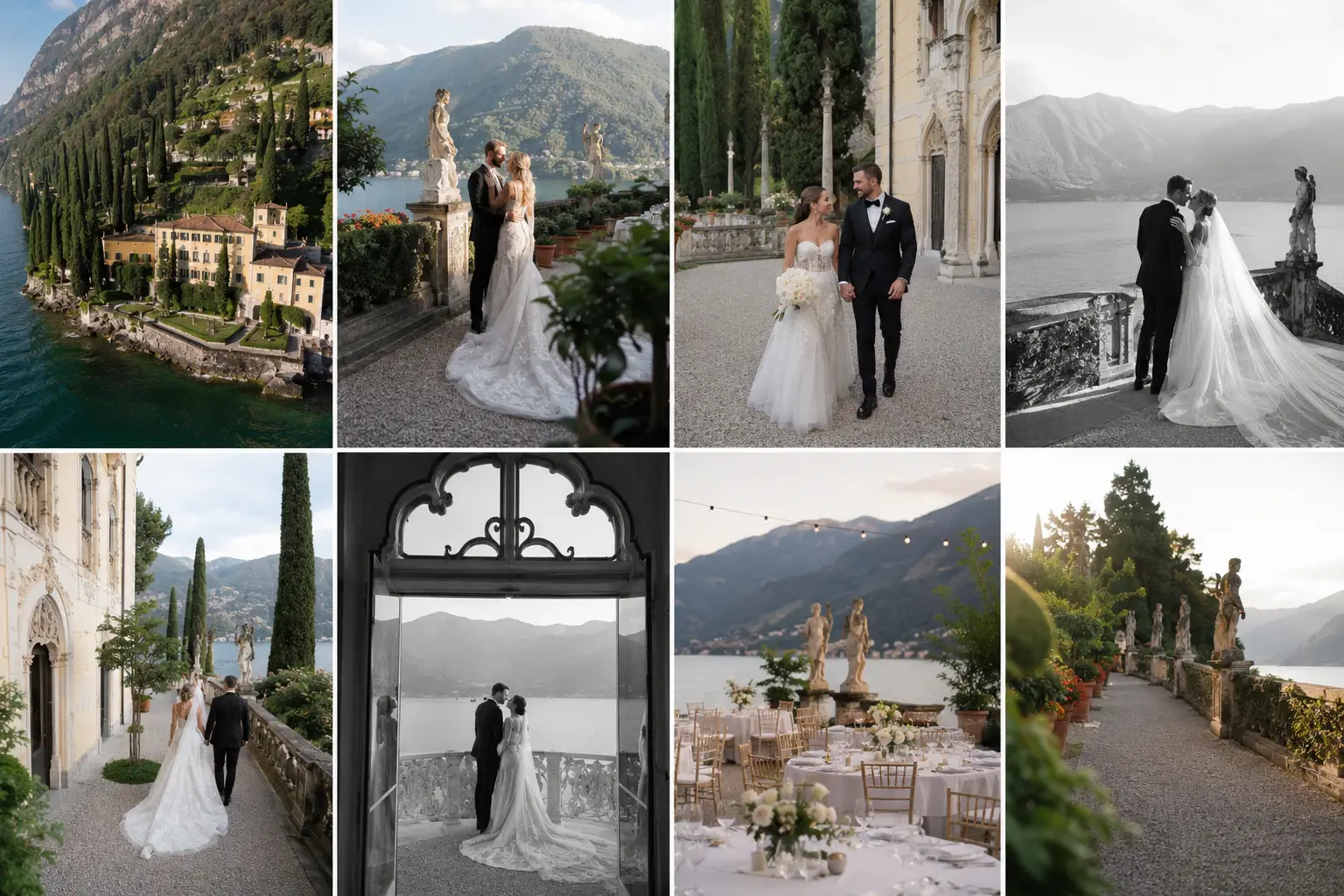 Villa Cipressi wedding couple portraits overlooking Lake Como during an intimate destination wedding in Italy.